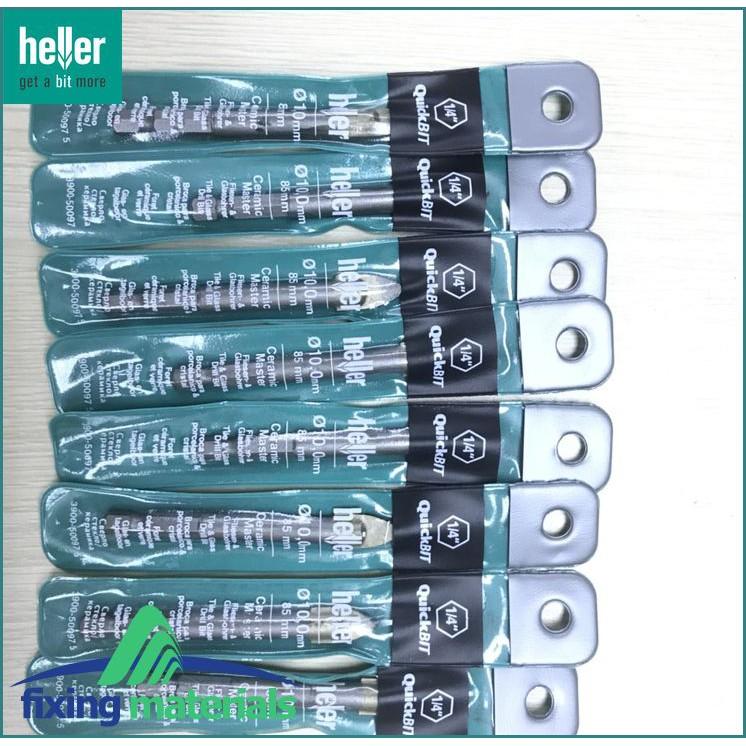 HELLER Mũi khoan gạch men, kính chuôi lục giác ngắn
