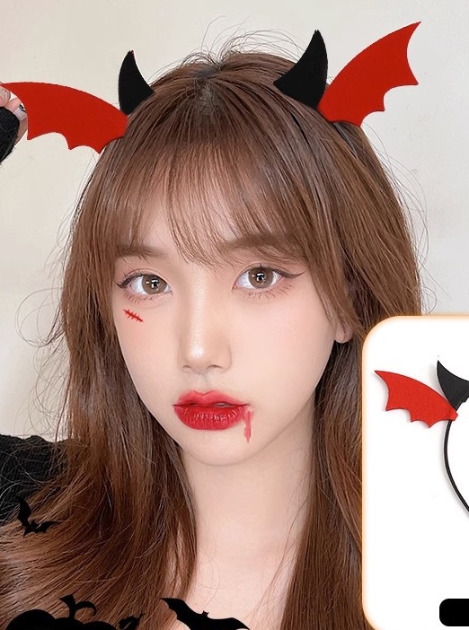 Cài tóc thiết kế hóa trang, phụ kiện halloween bờm tóc cặp đôi quà tặng vui nhộn, băng đô