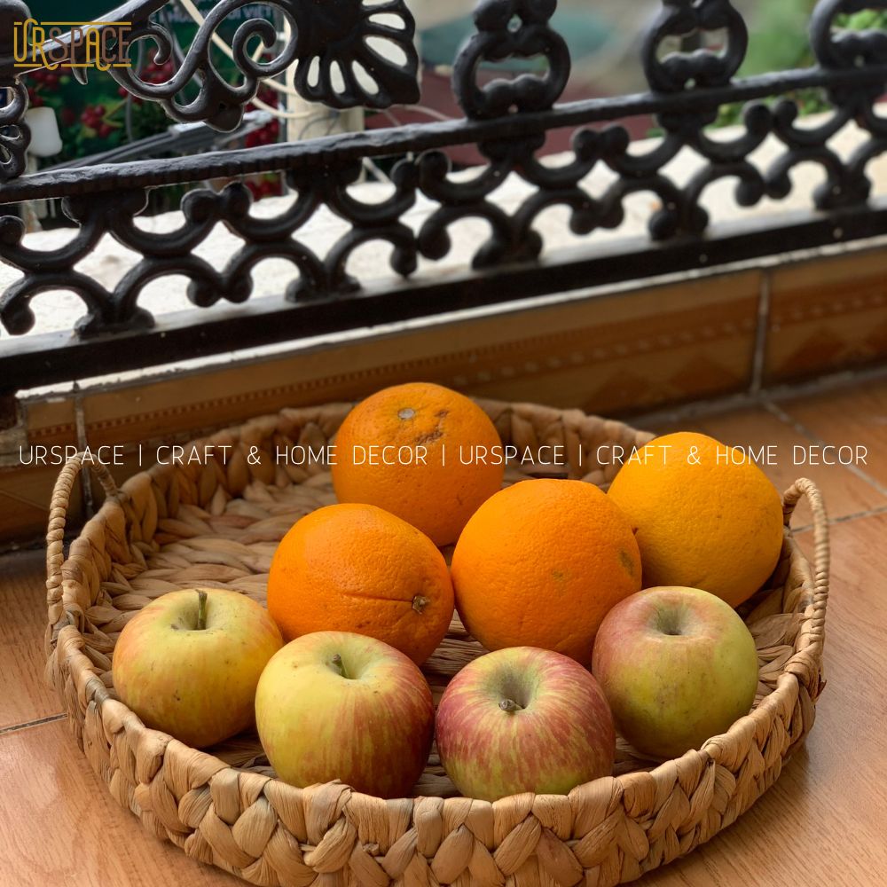 Khay tròn URSPACE đựng trái cây, bánh kẹo bằng lục bình thân thiện môi trường / ROUND HYACINTH TRAY