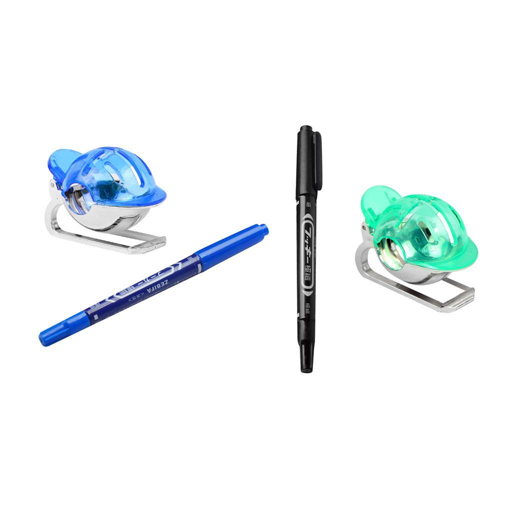 Portable 2 Pcs Golf Ball Liner Drawer Marker Line Alignment Tool Blue Green