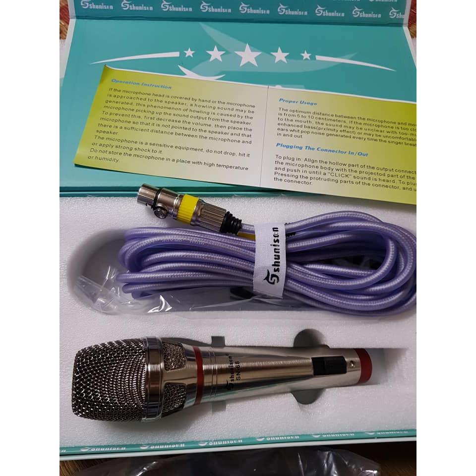 Micro có dây shunison sn-68 hát karaoke tương thích nhiều loại loa micro cực nhẹ bắt âm xa bảo hành 12 tháng