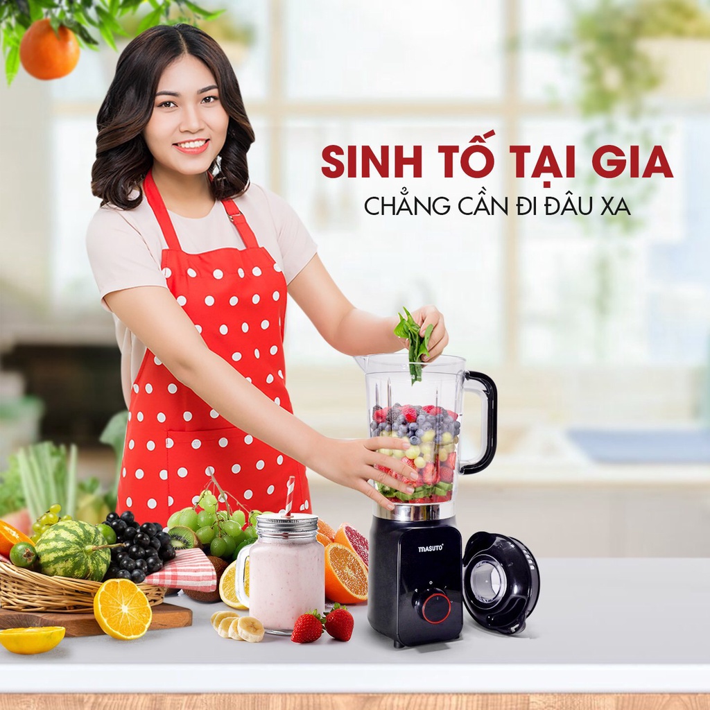 Máy xay sinh tố Sothing Masuto Blender MS-BL2C kèm cối vắt cam tiện dụng công suất 240w- Hàng chính hãng