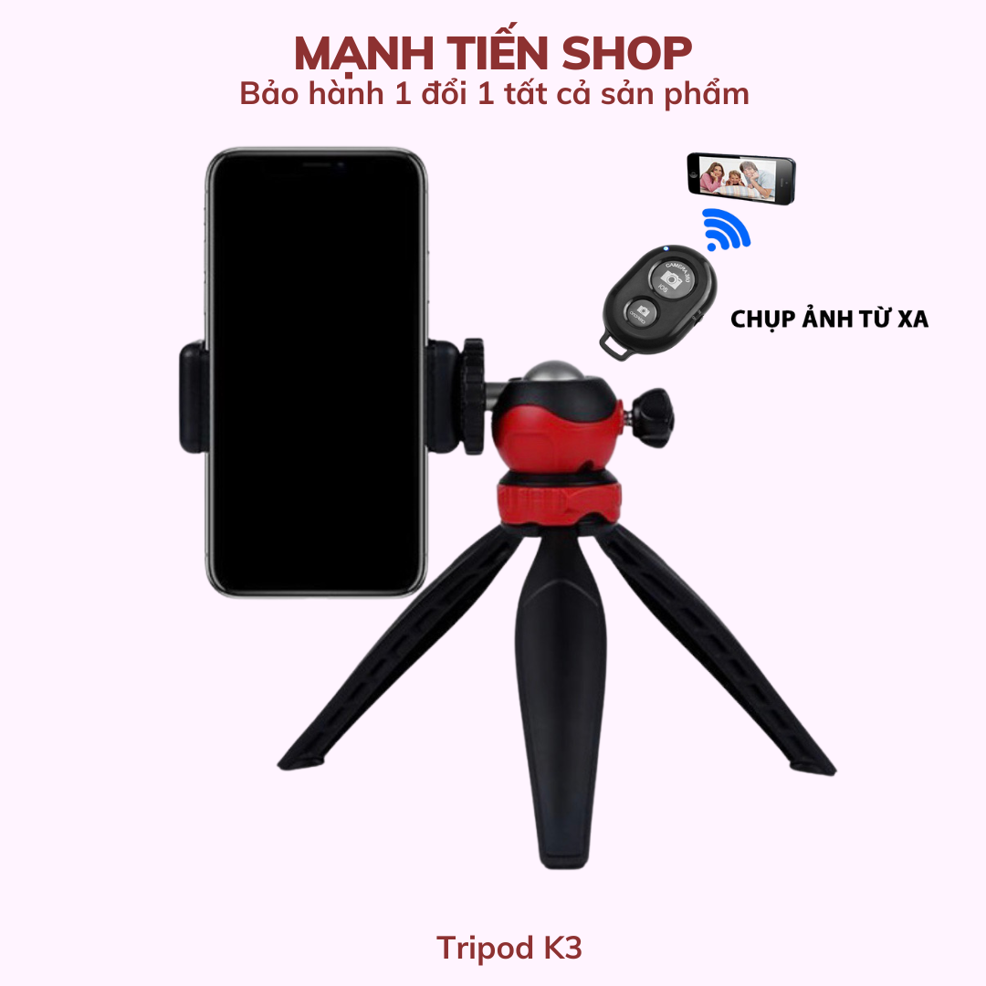 Chân đế Tripod Bluetooth mini TiMa.lala cho điện thoại và máy ảnh K3 - Hàng chính hãng