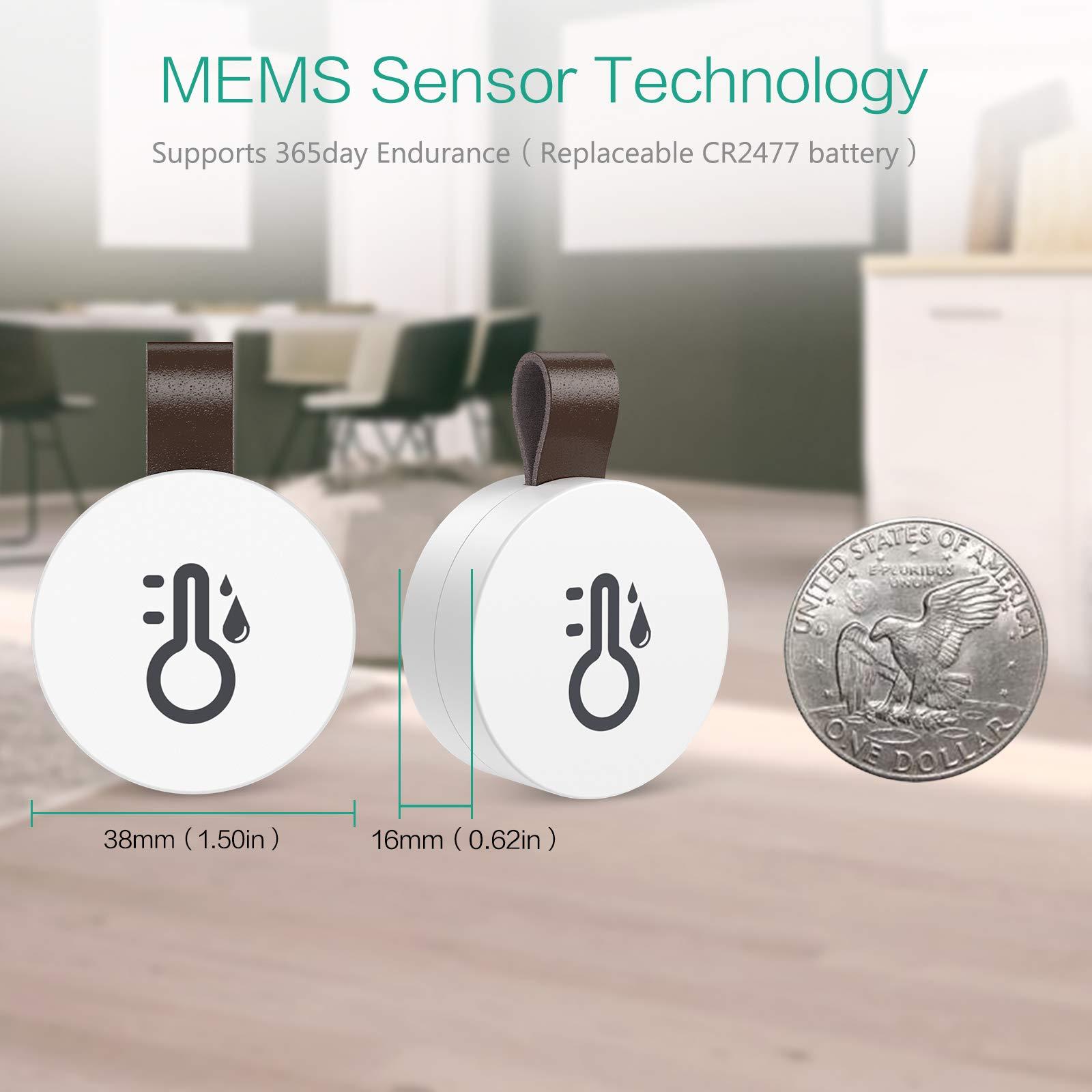 Máy đo nhiệt kế Bluetooth, bên trong Mini không dây-Hygrometer không dây với chức năng xuất dữ liệu, tương thích với iOS và Android cho rượu vang, phòng khách, phòng trẻ em, nhà, v.v.