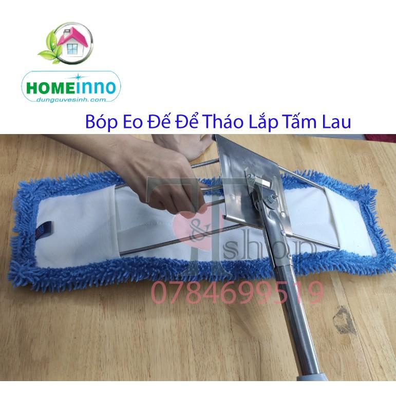 Combo Cây Lau Nhà Bản Gọng Inox Homeinno Tấm San Hô Bẻ 60cm + 1 Tấm Lau Thay Thế