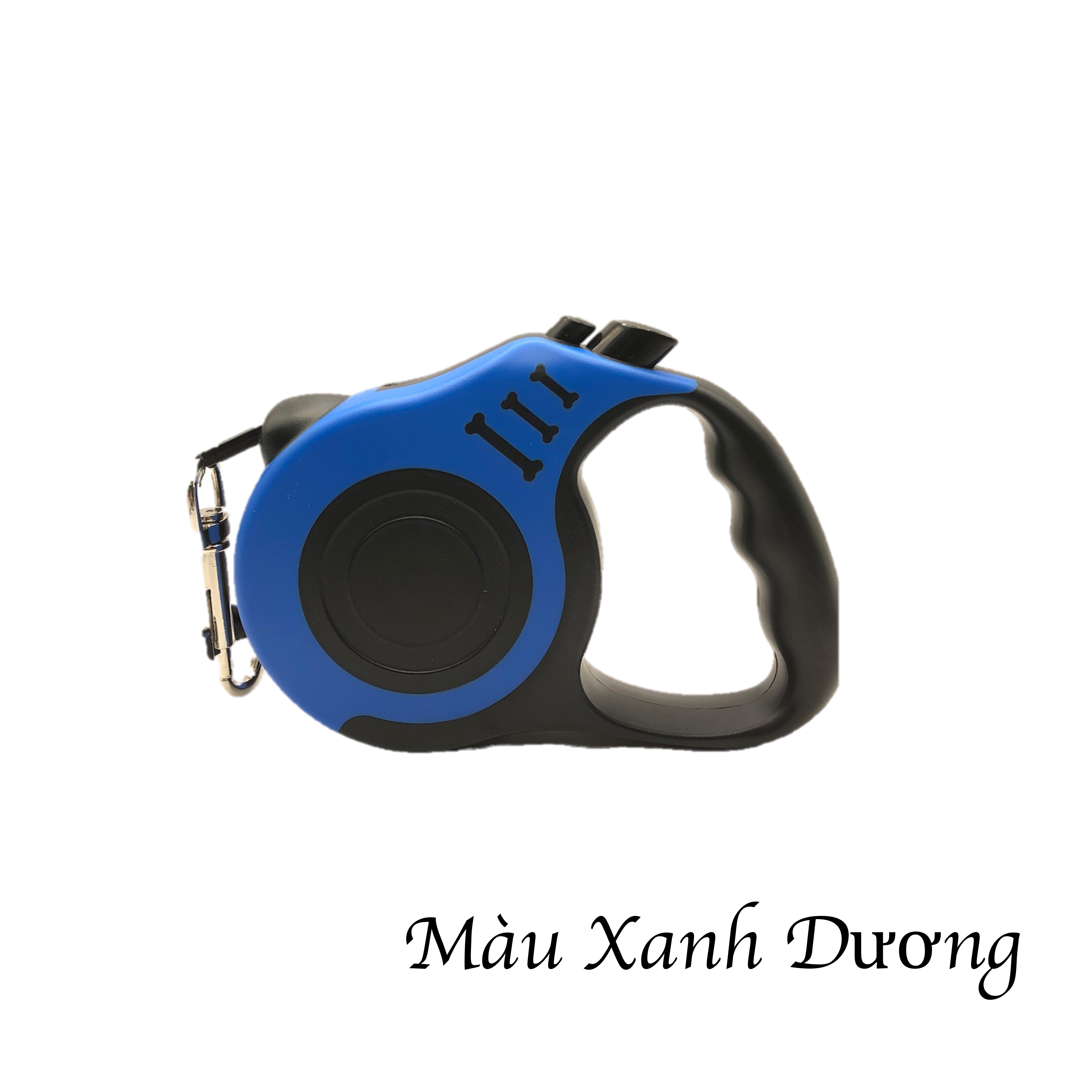 Dây dắt chó đi dạo tự động rút gọn - Dây rút gọn 5M - Có nút bấm dừng và nhả dây chính xác - Dây vải chắc chắn - Tay cầm không gây đau tay