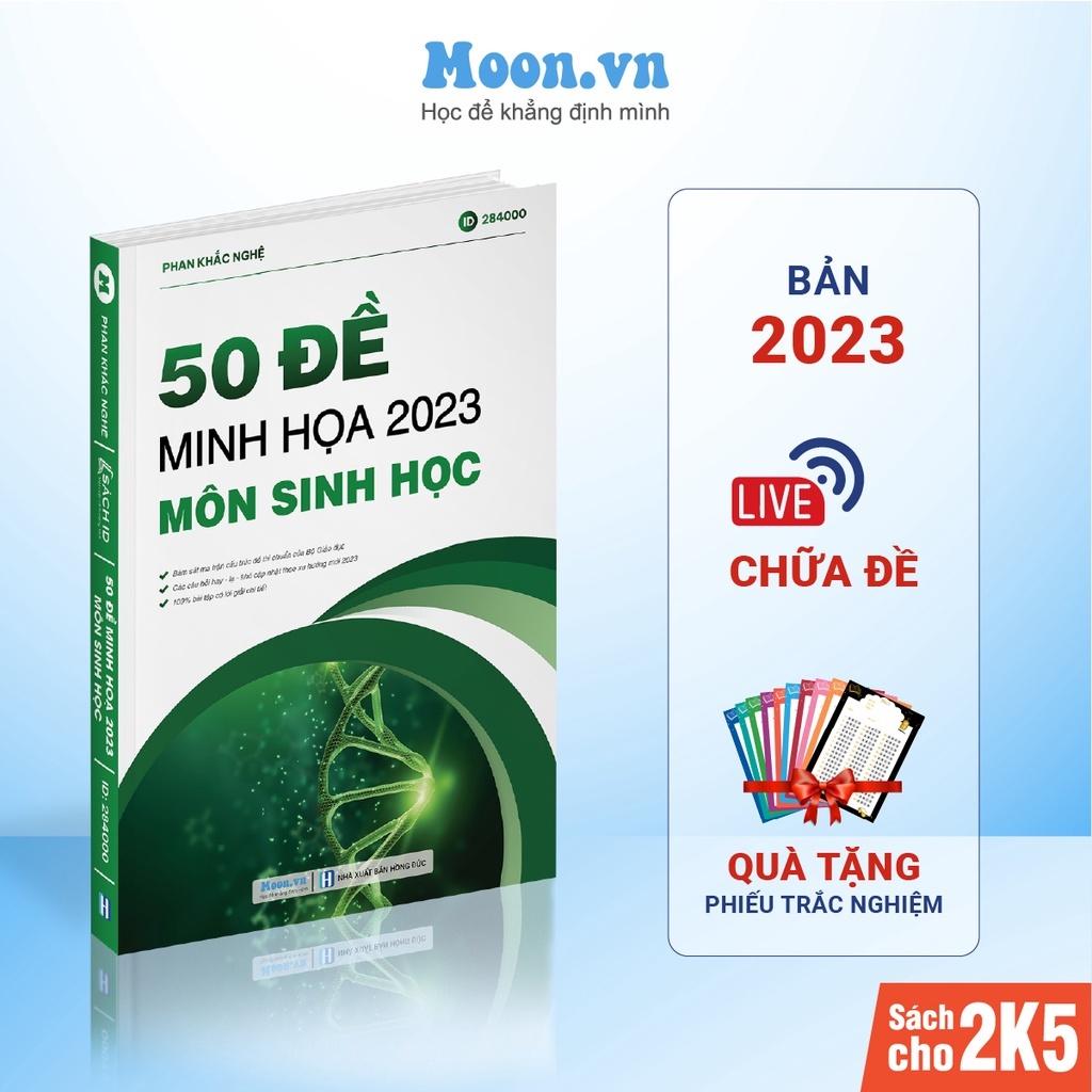 Sách 50 bộ đề minh hoạ môn Sinh học ôn thi thpt quốc gia bản mới nhất moonbook