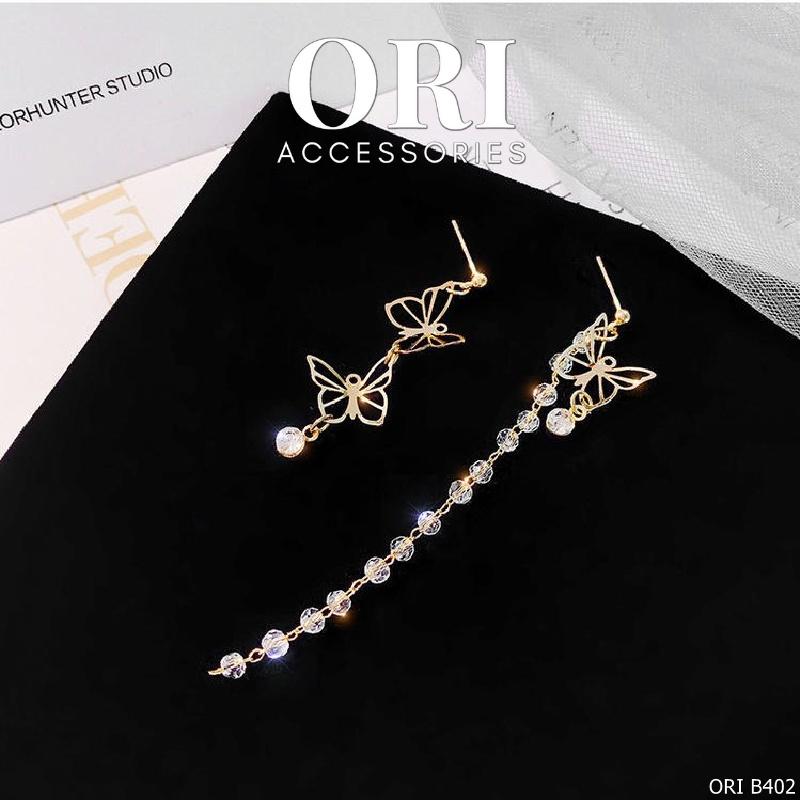 Bông tai nữ dáng dài đàn bướm đính đá Darryl sang trọng ORI ACCESSORIES B402