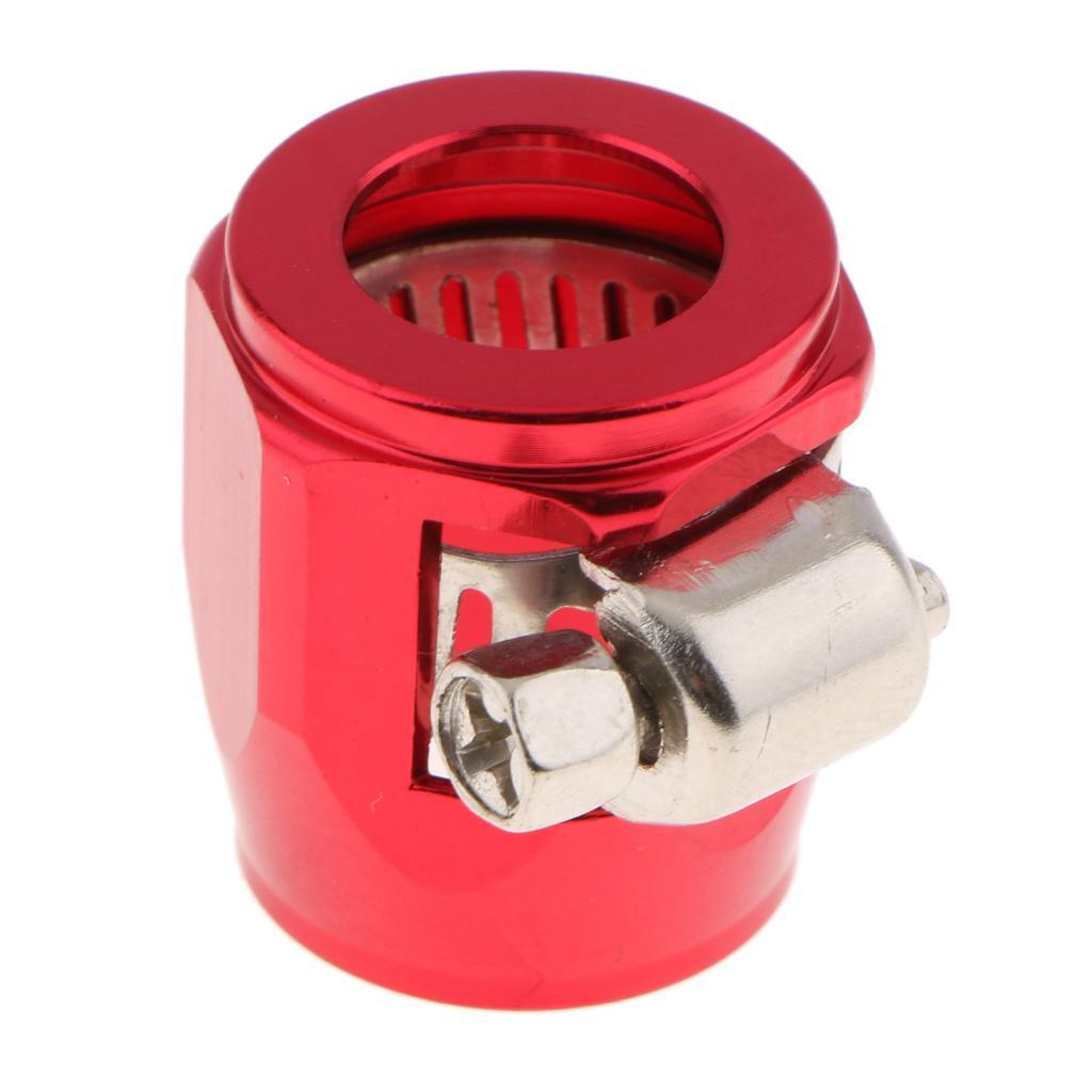 Aluminum Auto Car AN8 Hose End Finisher Fuel Oil Water Pipe Clip Clamp Red