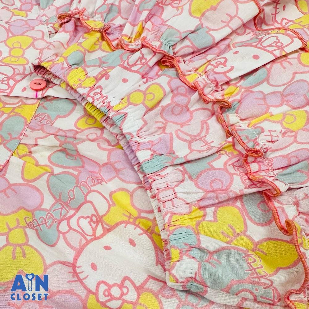 Bộ quần áo Ngắn bé gái họa tiết Mèo Kitty Hồng cotton - AICDBGRUYXSY - AIN Closet