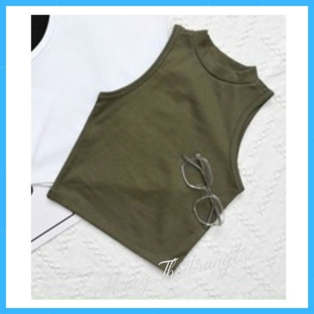 Áo 3 lỗ nữ thun gân croptop cổ lọ kiểu ôm, ba lỗ sát nách crt kiểu cổ điển tiện lợi, dạo phố, dự tiệc, thể thao, du lich