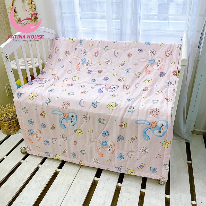 Mền lụa cho bé Katina House, 1.2x1.5m, vải lụa mỏng siêu mềm mịn mát phù hợp cho bé đắp hè