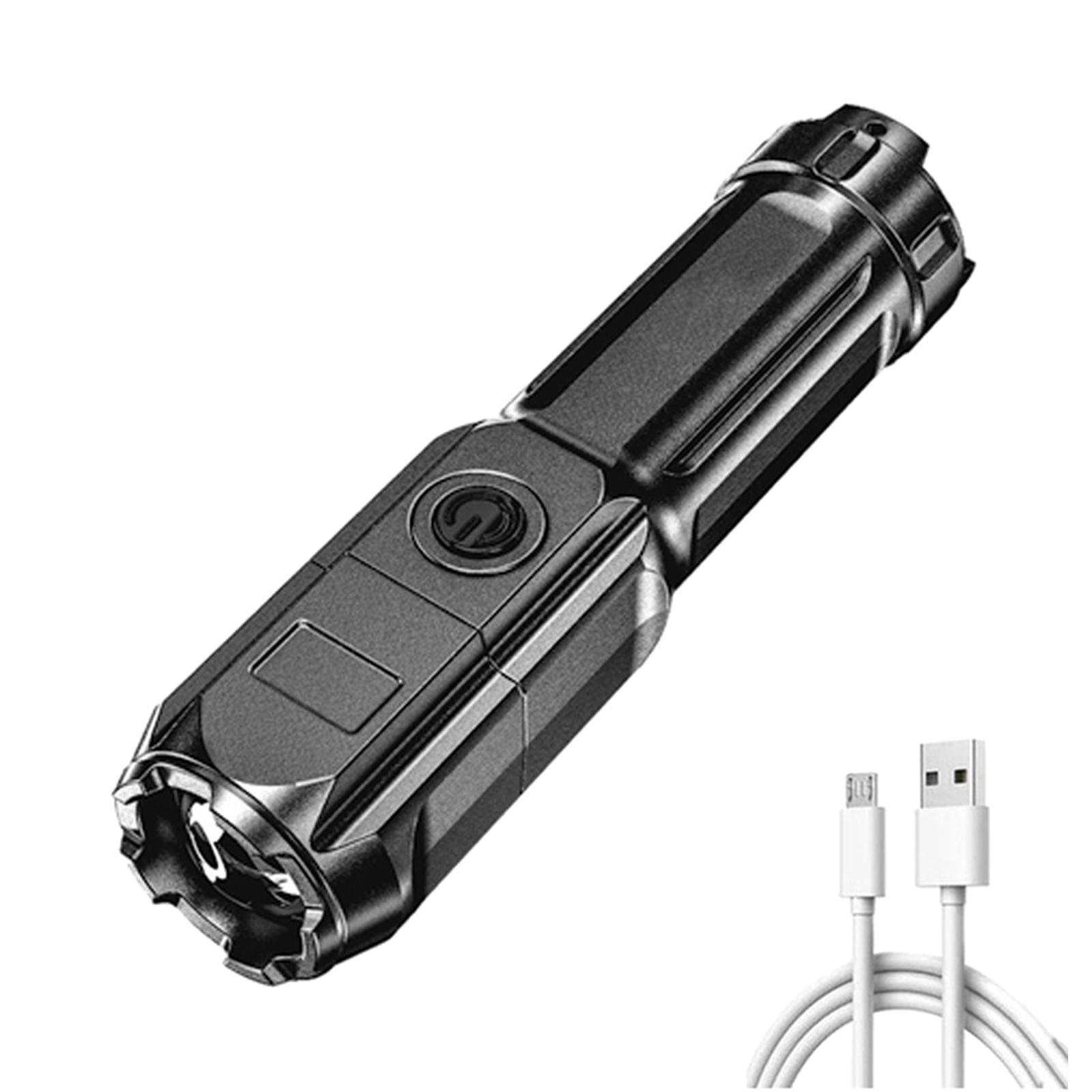Mini Flashlight Rechargeable Telescopic Lighting Camping Bright USB