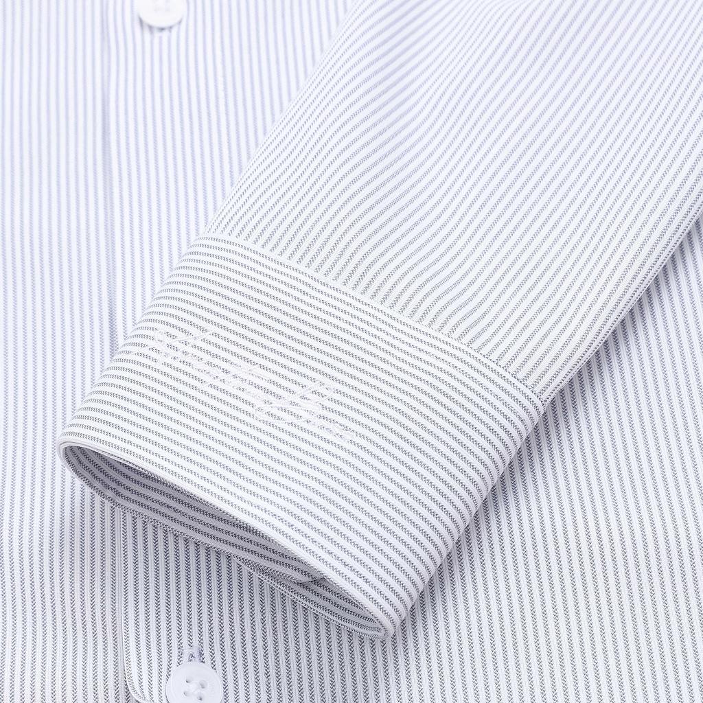(Mẫu mới) Áo sơ mi nam dài tay ARISTINO Boss phom suông vừa, họa tiết trắng kẻ sọc xanh thời thượng- 1LS11602