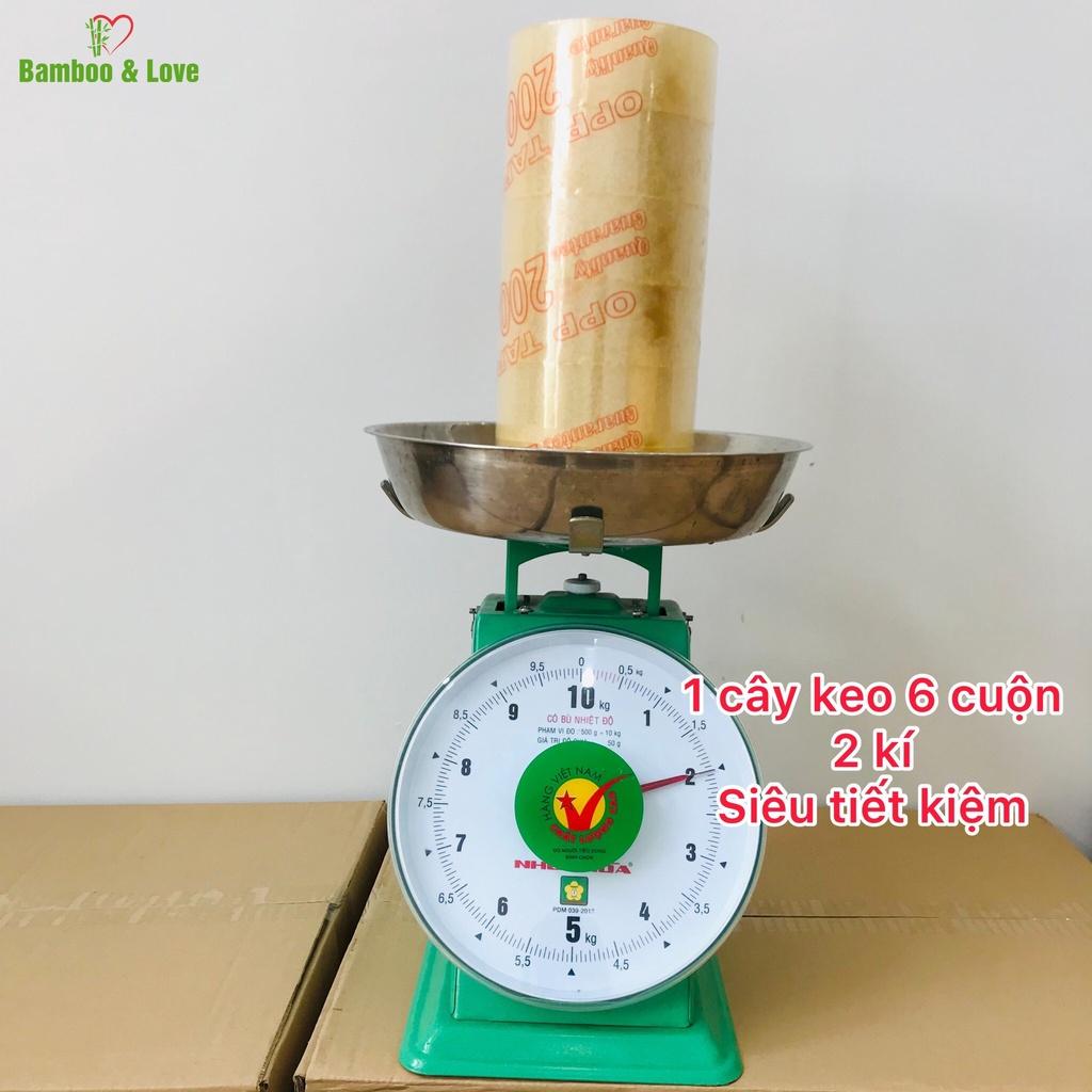 Băng keo trong 100yard; 200yard, 4.8cm, lõi mỏng 0.5cm tiết kiệm nhất thị trường (1 cây 6 cuộn)