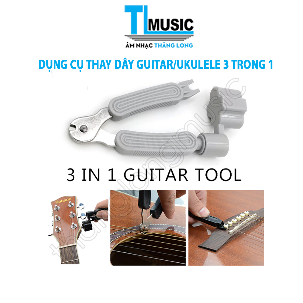 Hình ảnh Dụng cụ thay dây đàn guitar đa năng 3 trong 1- Kiềm cắt dây (Cutter) + Tay quay lên dây (Winder) + Nhổ chốt (Pin puller)