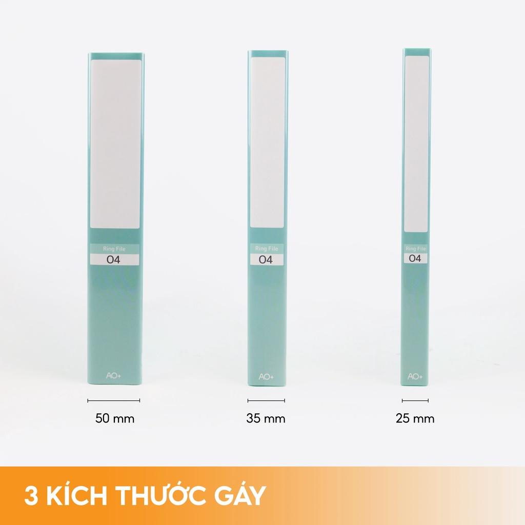 Bìa Còng O4 Switch ON AO+, Nhựa PP/ A4, 4 Nhẫn O