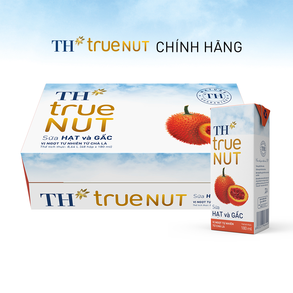 Thùng 48 hộp sữa hạt và gấc TH True Nut 180ml