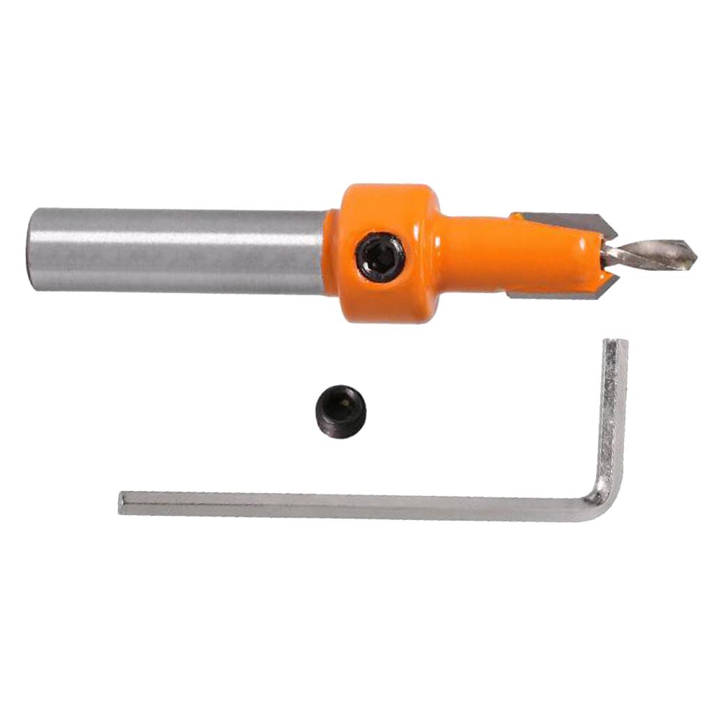 2PCS 8mm Shank High-Speed Alloy Countersink Drill Bits Woodwoking DIY, 3mm & 4mm
