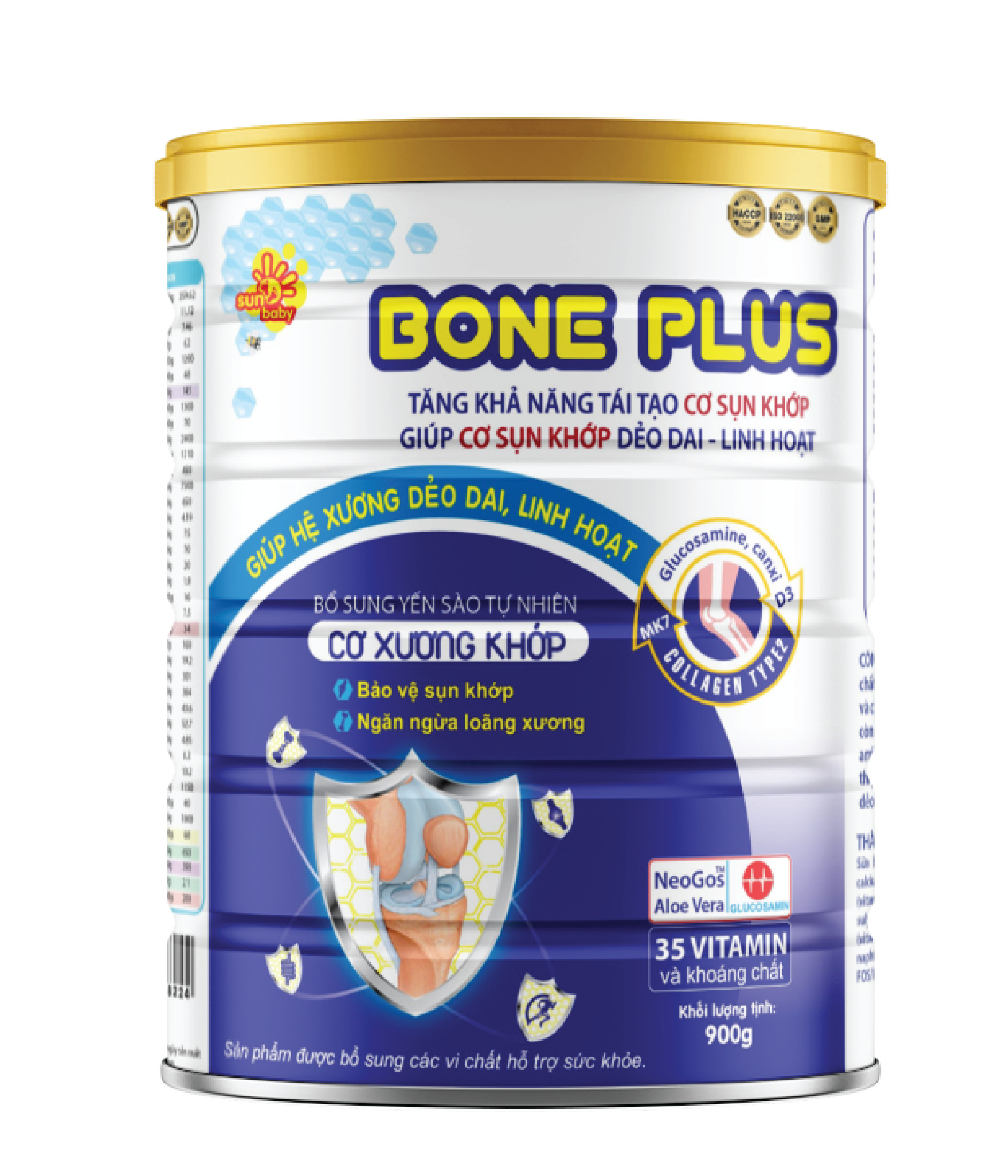 [MUA 2 TẶNG 1] Sữa bột Bone Plus dinh dưỡng cơ xương khớp (900g) Sunbaby