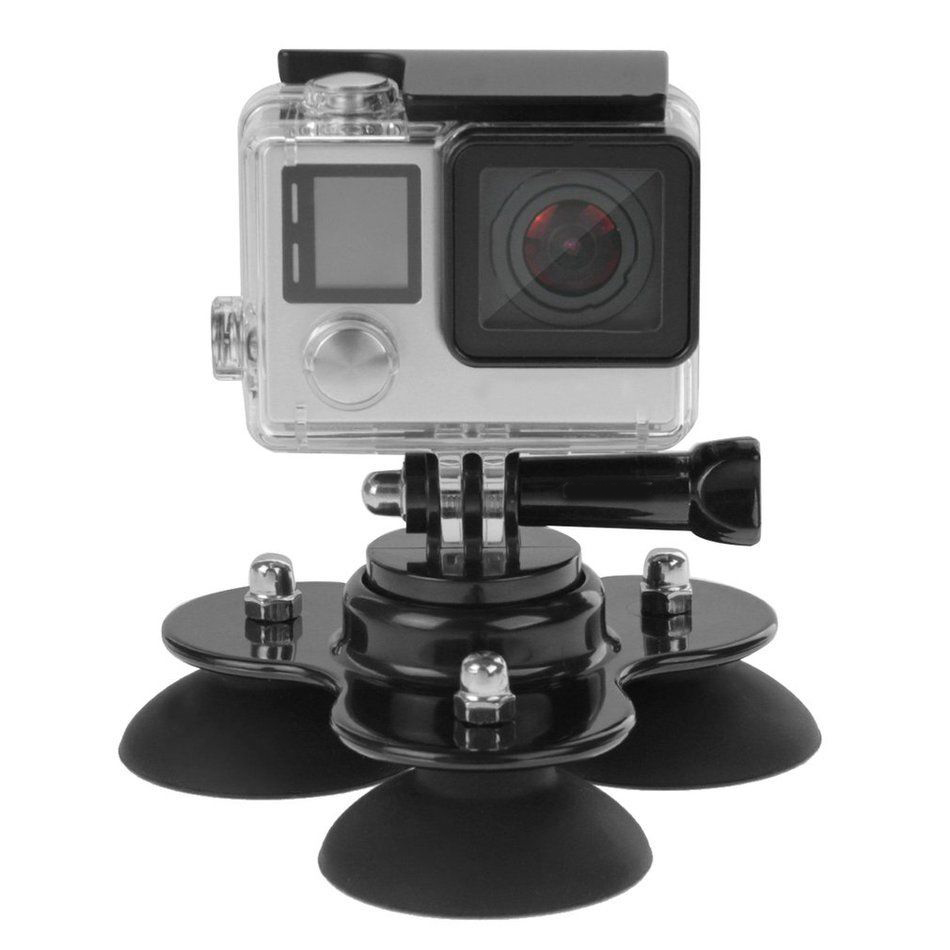 Hít kính 3 chân đế mini gắn GoPro Hero lên kính xe hơi