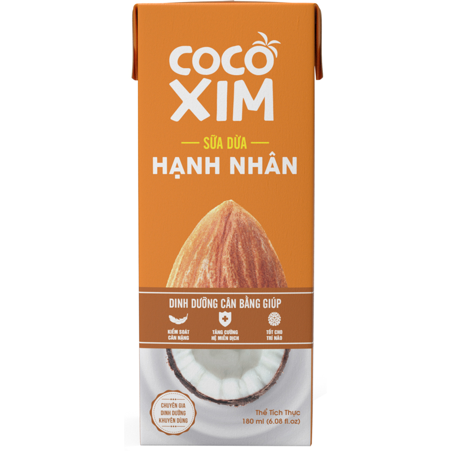 Sữa dừa COCOXIM hạnh nhân 180ml thùng 48 hộp