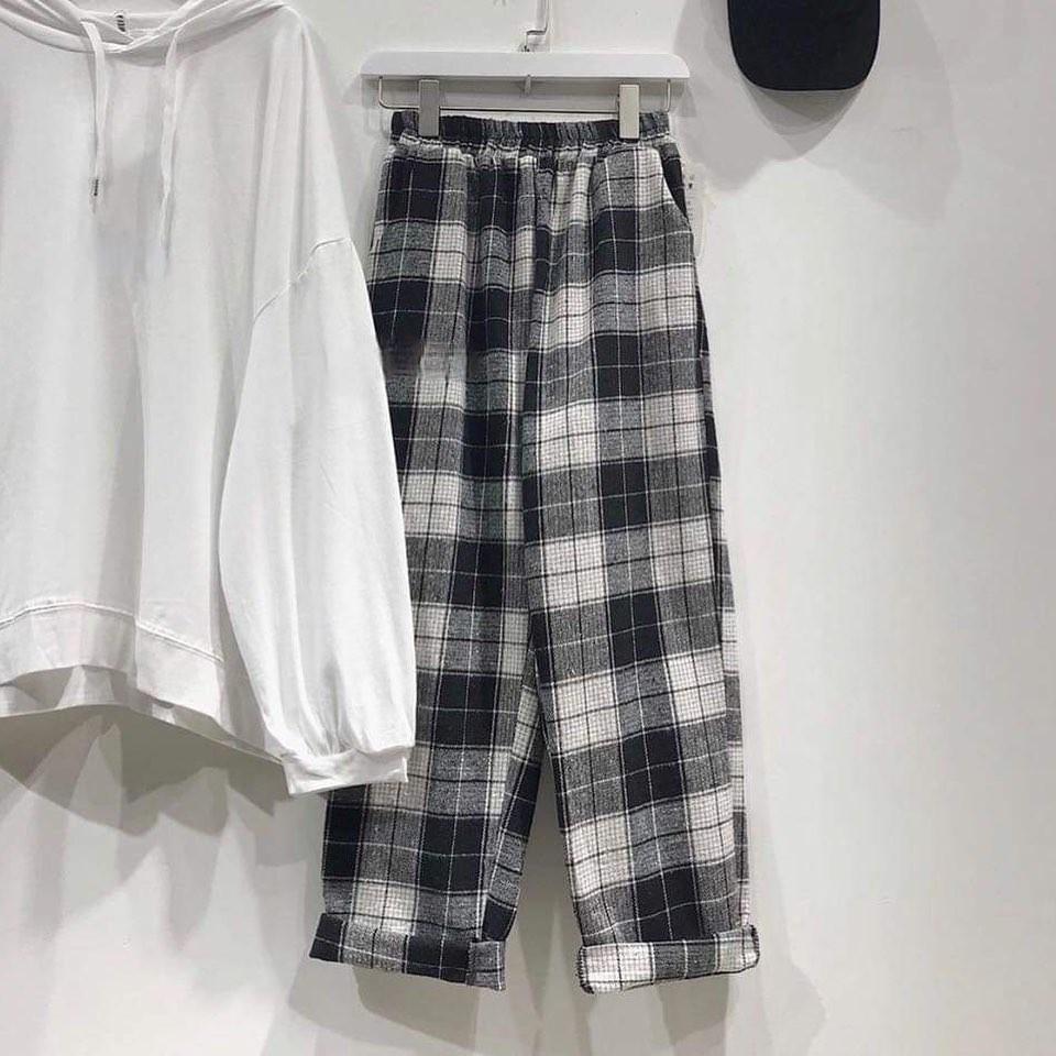 Quần Kẻ Caro Vintage Plaid Pants Dáng Suông Unisex