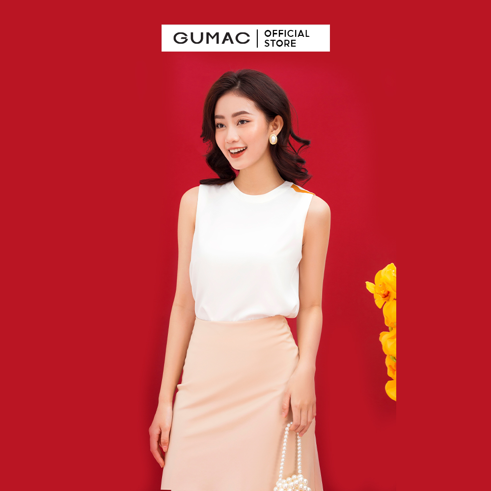 Chân váy dài GUMAC VC03034 lụa xòe lưng liền