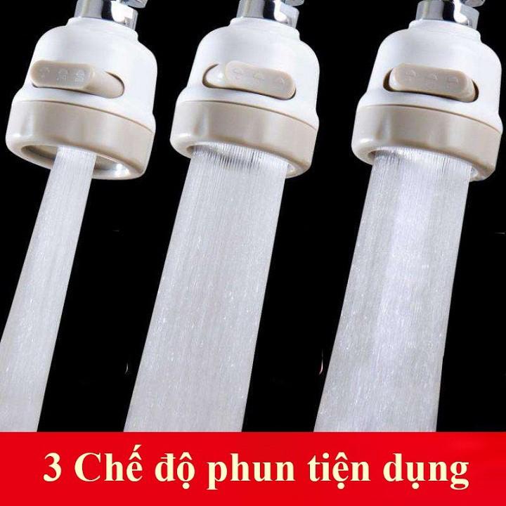 ĐẦU VÒI TĂNG ÁP ĐIỀU HƯỚNG 360 ĐỘ - 3 CHẾ ĐỘ CHẢY