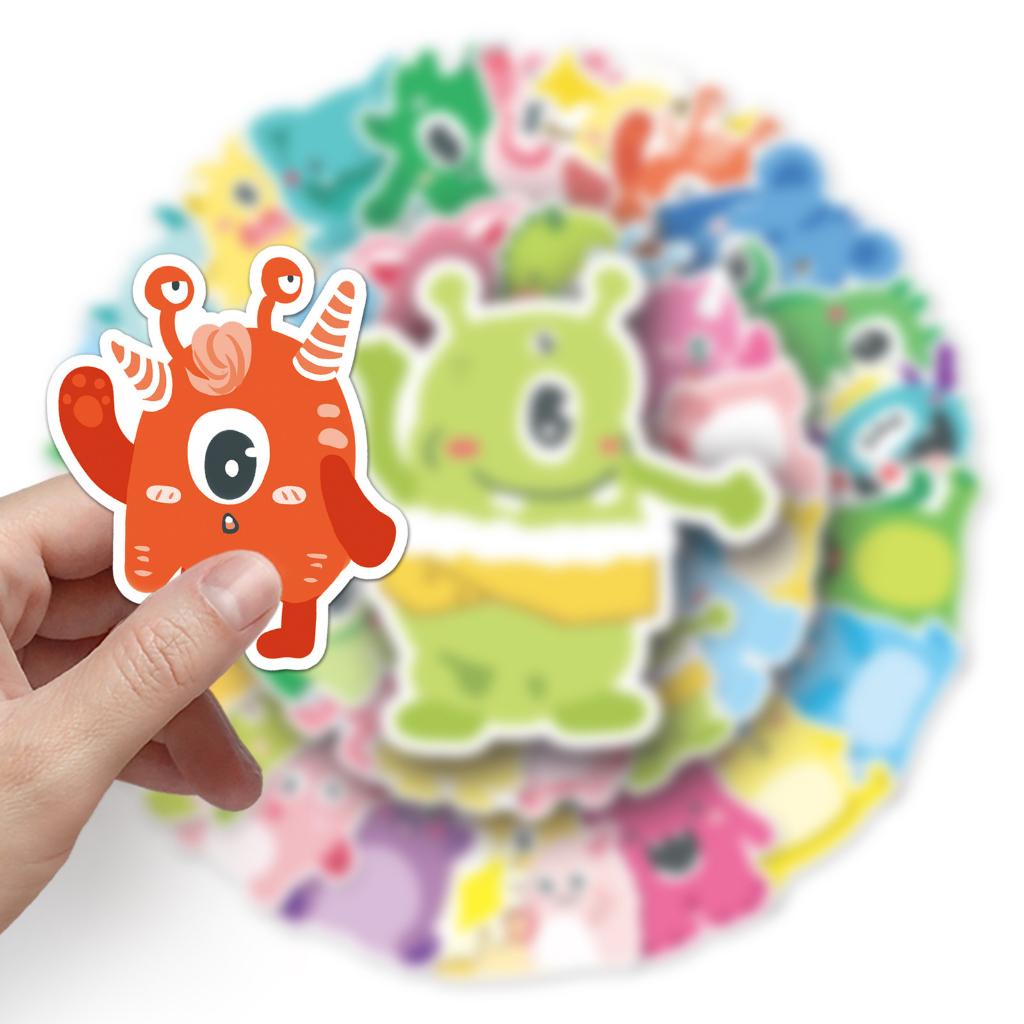 Sticker MONSTER QUÁI VẬT hoạt hình cute trang trí mũ bảo hiểm,guitar,ukulele,điện thoại,sổ tay,laptop-mẫu S110