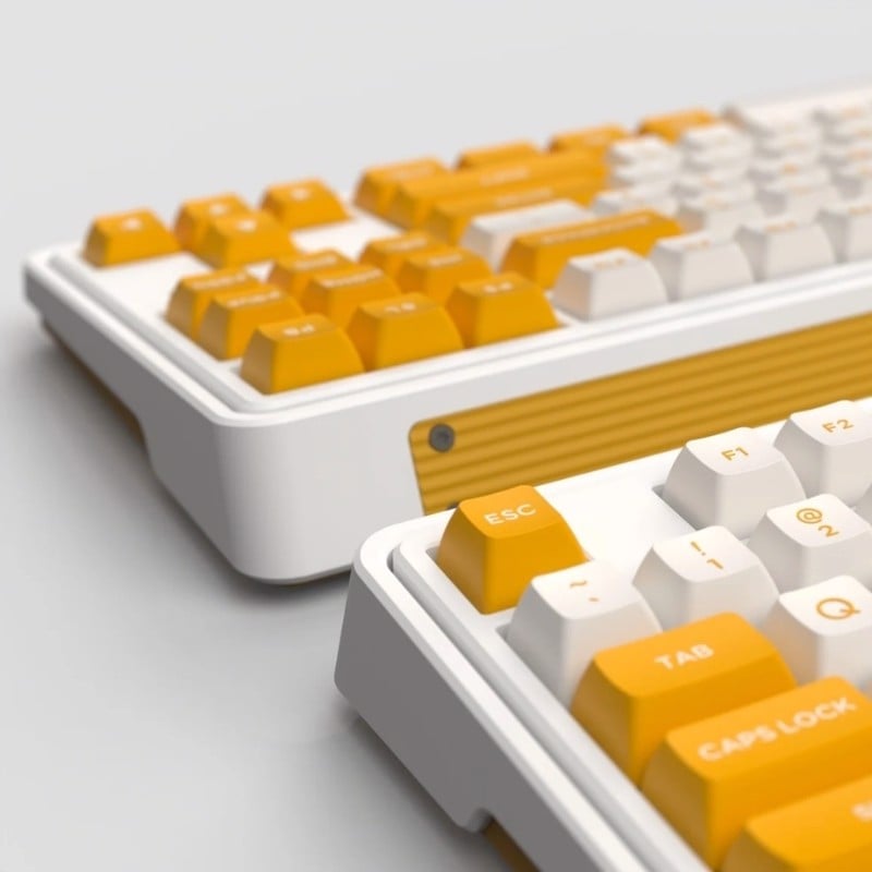 Bàn phím cơ FL-Esports CMK87SAM Banana Yellow White 3 Mode - Hàng chính hãng