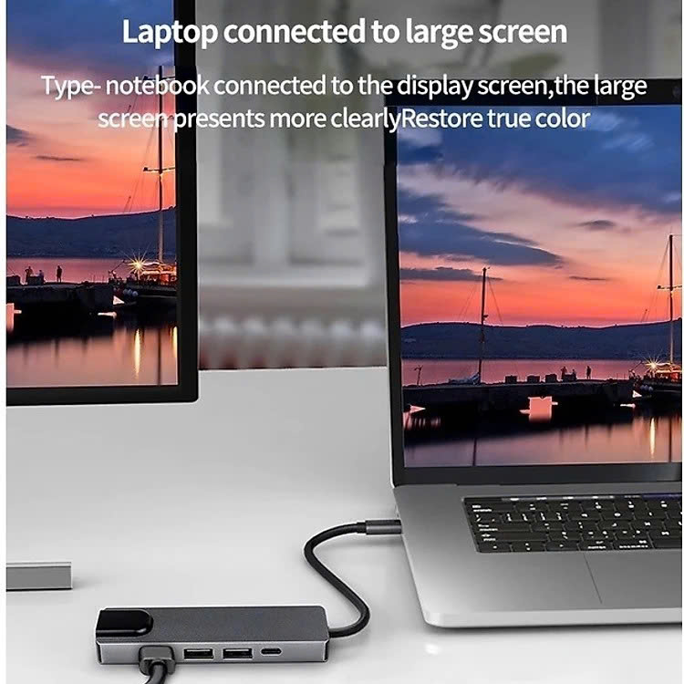 Hub Type C Adapter 5in1 HDMI 4K, USB, RJ45 - Bộ Chia USB Ra Nhiều Cổng Kết Nối Chuyển Đổi Cho Laptop PC Máy Tính Đa Năng - Hub Hỗ Trợ Sạc Pin Kết Nối Đa Năng Ổ Cứng Bàn Phím, Chuột, Máy In, Thiết Bị Chia Ổ USB - Hàng Chính Hãng - Hub Chuyển Đổi USB Type-C