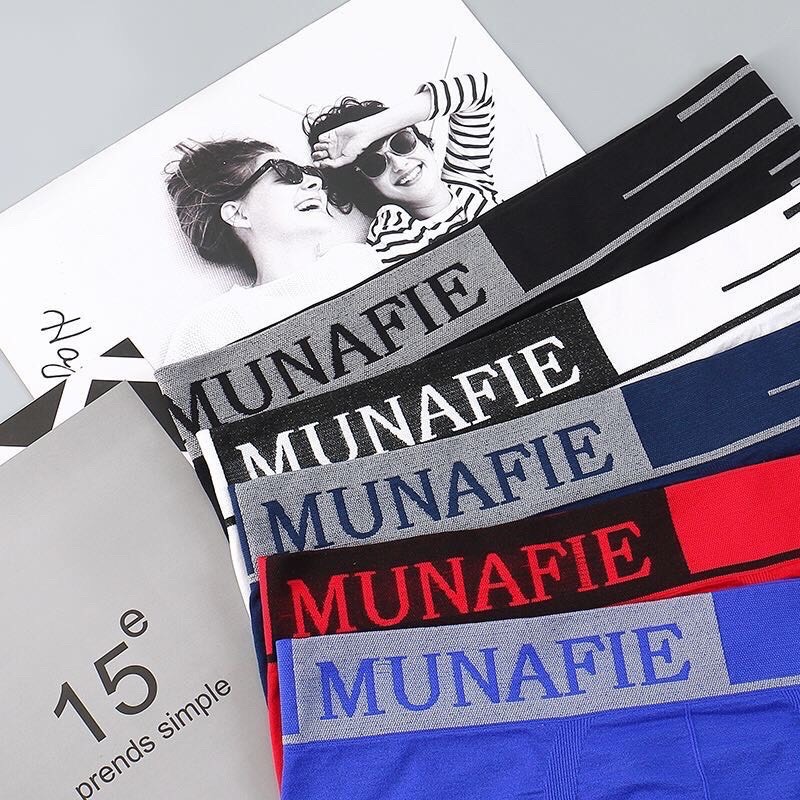 Combo 5 Quần Sịp Đùi Nam Munafie Dệt Kim Mẫu Mới, Quần Boxer Nam - D06