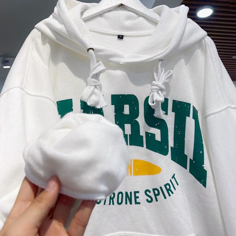 Áo hoodie nỉ bông HARSII màu TRẮNG/NÂU/XÁM CHÌ ️ Nam nữ unisex ️ Áo Khoác Hoodie form rộng Jaystoree