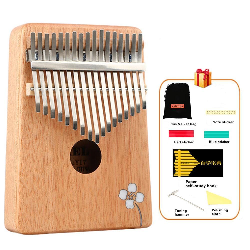 Đàn Kalimba 17 Phím Gỗ Mahogany Yael Y17AF - Hoa Táo