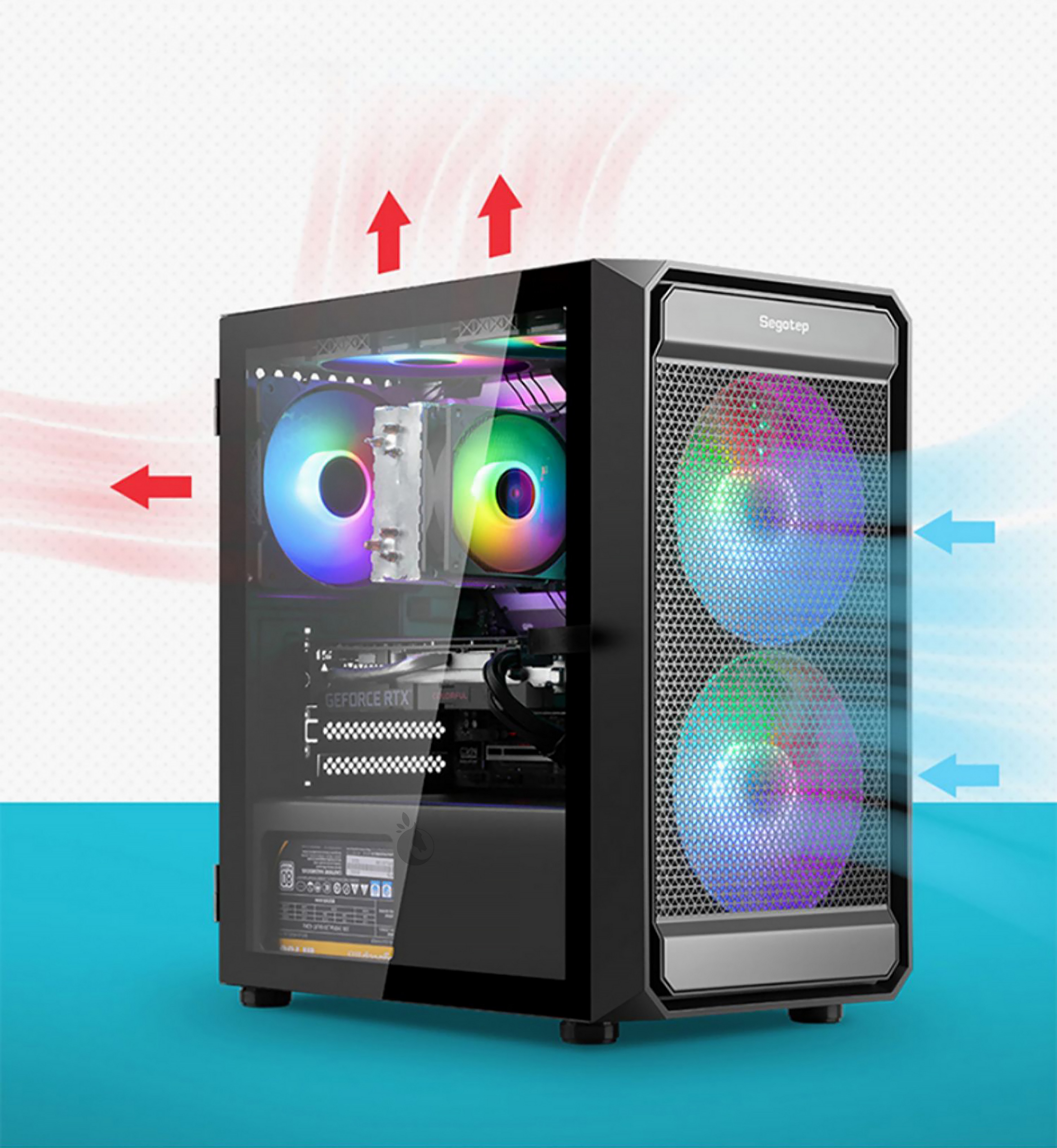 Vỏ Case Máy Tính Segotep Artis 2F M-ATX Black /White /Pink -Hàng nhập khẩu