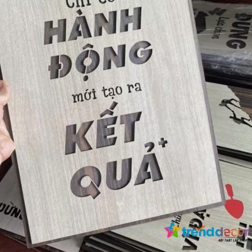 Tranh Gỗ Khắc Laser Nội Dung Tạo Động Lực Thúc Đẩy Làm Việc