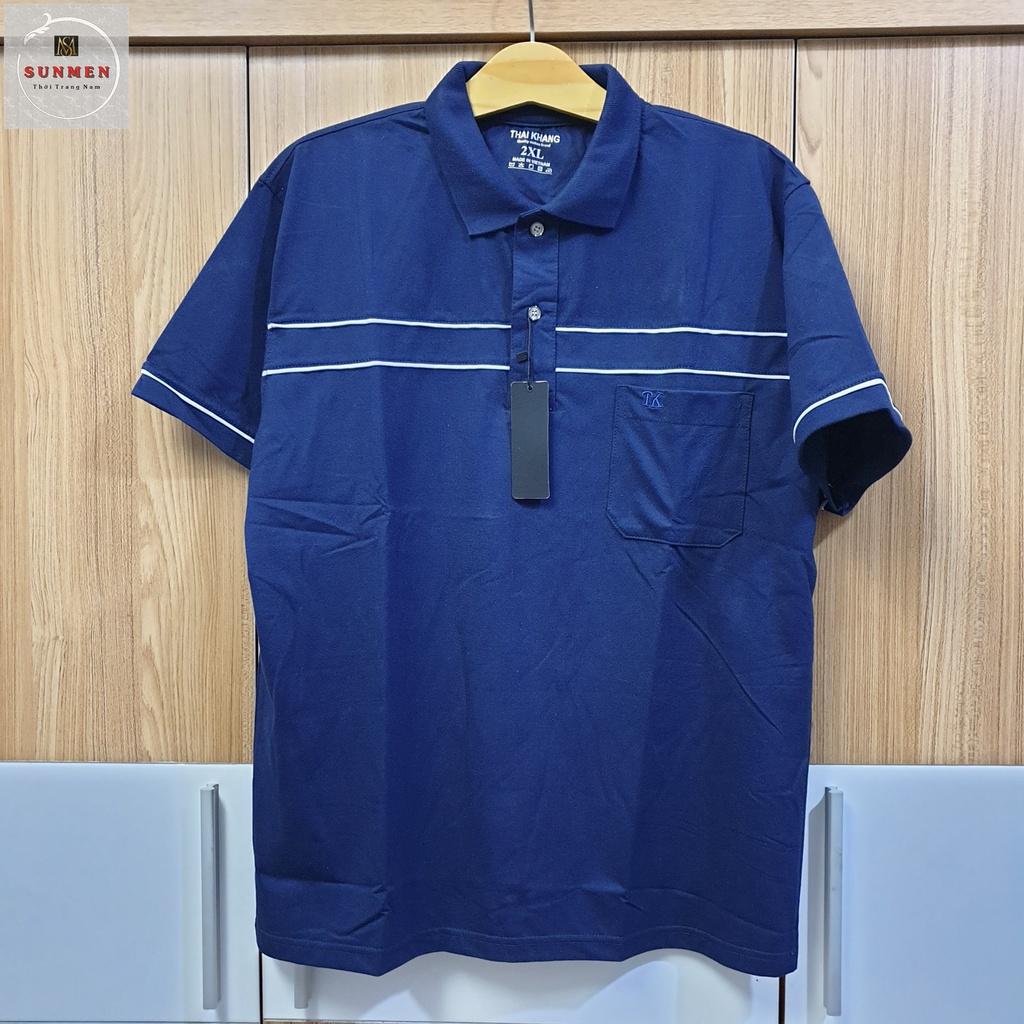 Áo Thun Nam Polo Cổ Trụ Trung Niên Cao Cấp Vải Cotton Loại Trơn From Rộng Tay Lỡ SUNMEN Đủ Màu Size Từ 50 - 80kg