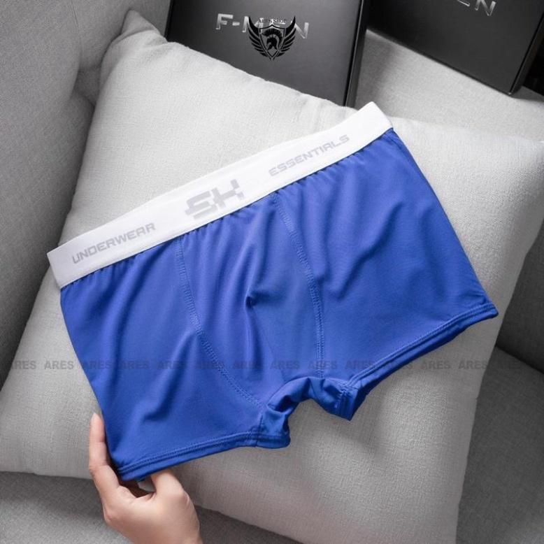 Hộp 4 Quần Sịp Đùi Nam SH cao cấp, Quần Lót Nam Kiểu Boxer chất vải thun lạnh Co giản 4 chiều co size 80-100kg