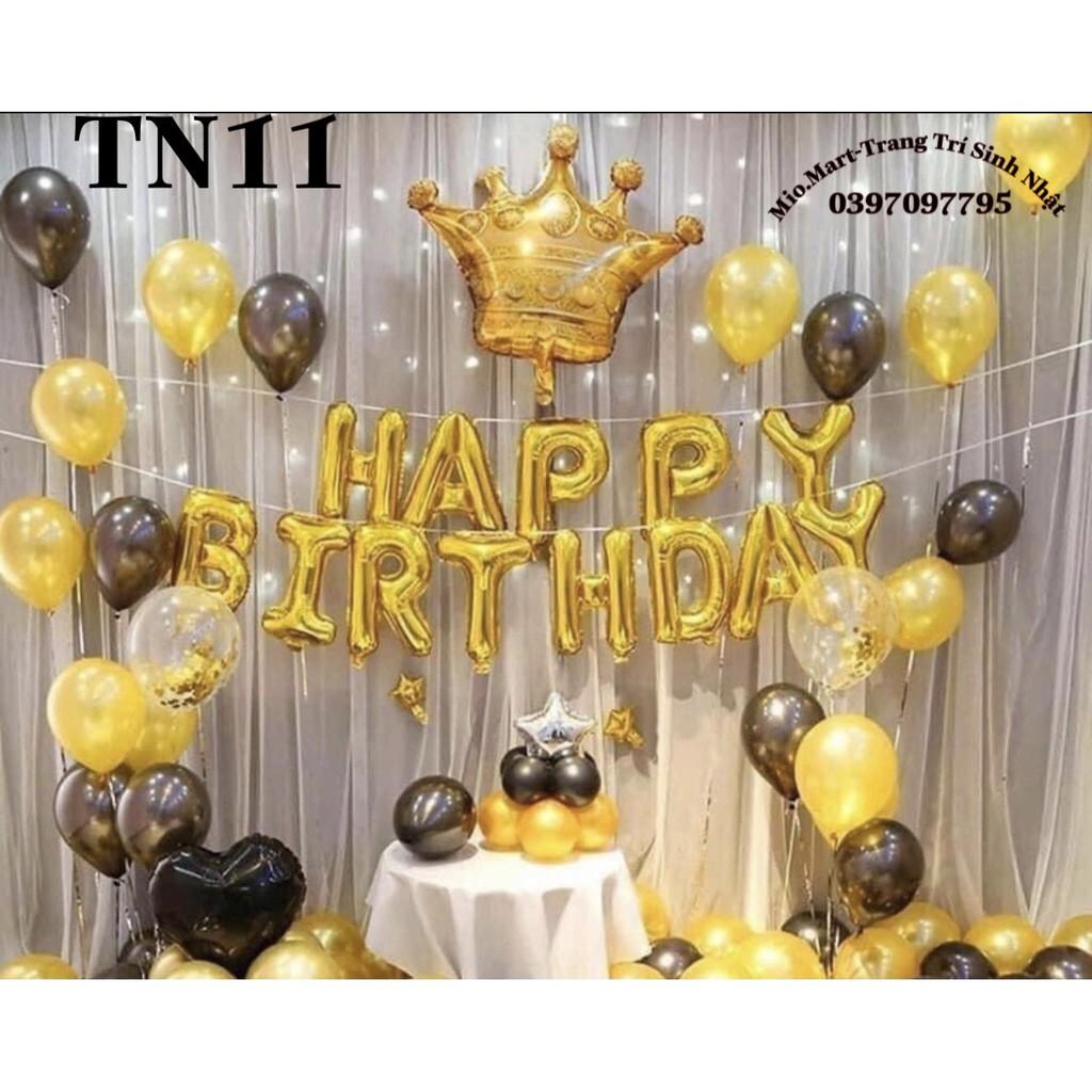 Set Trang Trí Sinh Nhật Happy Birthday + 50 Bóng Bay Siêu Đáng Yêu BB23