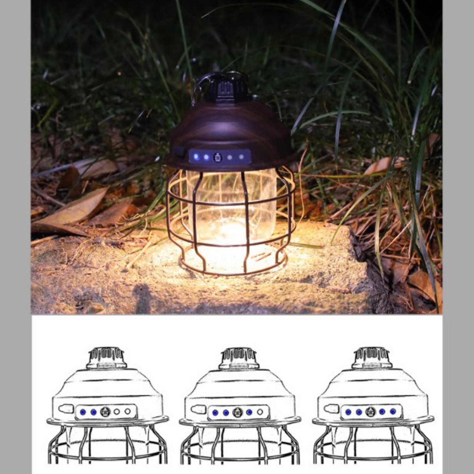 Camping Lantern LED Light Tent Lamp Rechargeable   Dimmable for Hiking - Copper