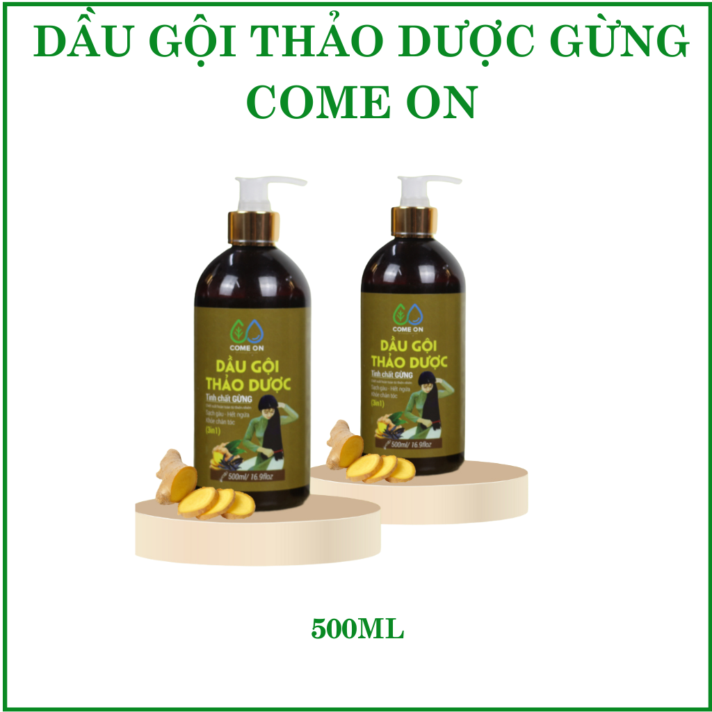 Dầu gội thảo dược gừng Come on chai 500ml dầu gội thảo dược dưỡng tóc khỏe, sạch gàu, kích thích mọc tóc
