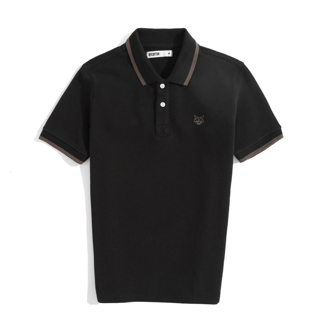 Áo Thun Polo Nam Cổ Bẻ 2 Màu Trắng Đen BYCOTTON BLACK WHITE FOX POLO