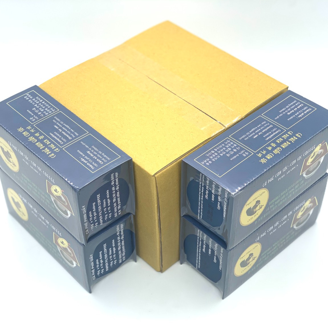 Cà phê con sóc phin lọc đơn hộp màu Xanh - Combo 4 hộp