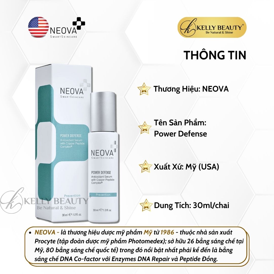 Tinh Chất Chống Lão Hóa Da NEOVA Power Defense Antioxidant Serum | Kelly Beauty