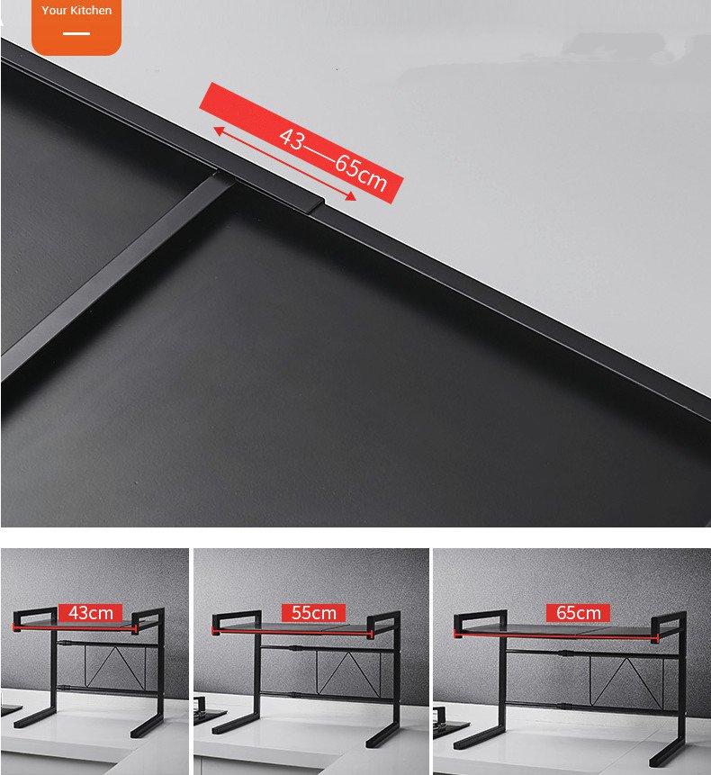 Kệ lò vi sóng 2 tầng co giãn treo dụng cụ bếp E2-3814