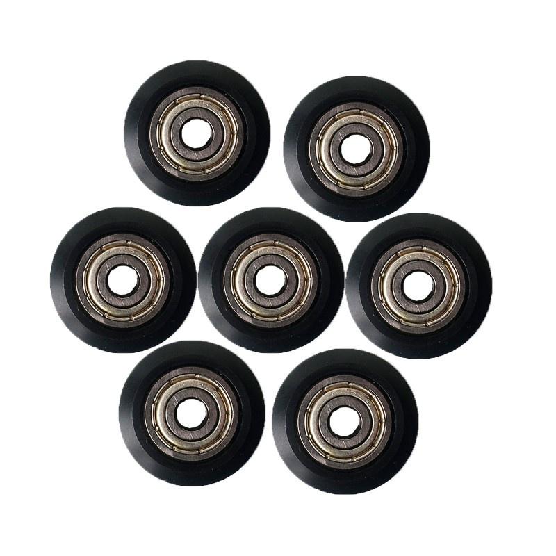 HSV 15pcs/set Plastic V Wheel with Bearing Idler Pulley Aluminum Profile Passive Round Wheel Palin Wheel for CR10 3D Printer Accessories Parts