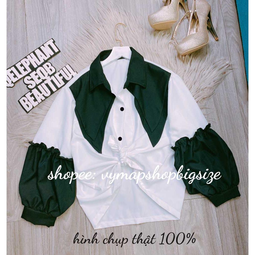 Sơ mi tay bồng cổ đôi bigsize