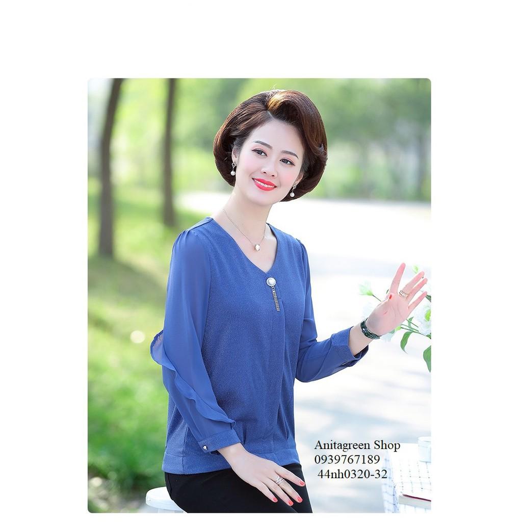 44nh0320-ÁO KIỂU KIM TUYẾN TRUNG NIÊN S-6XL