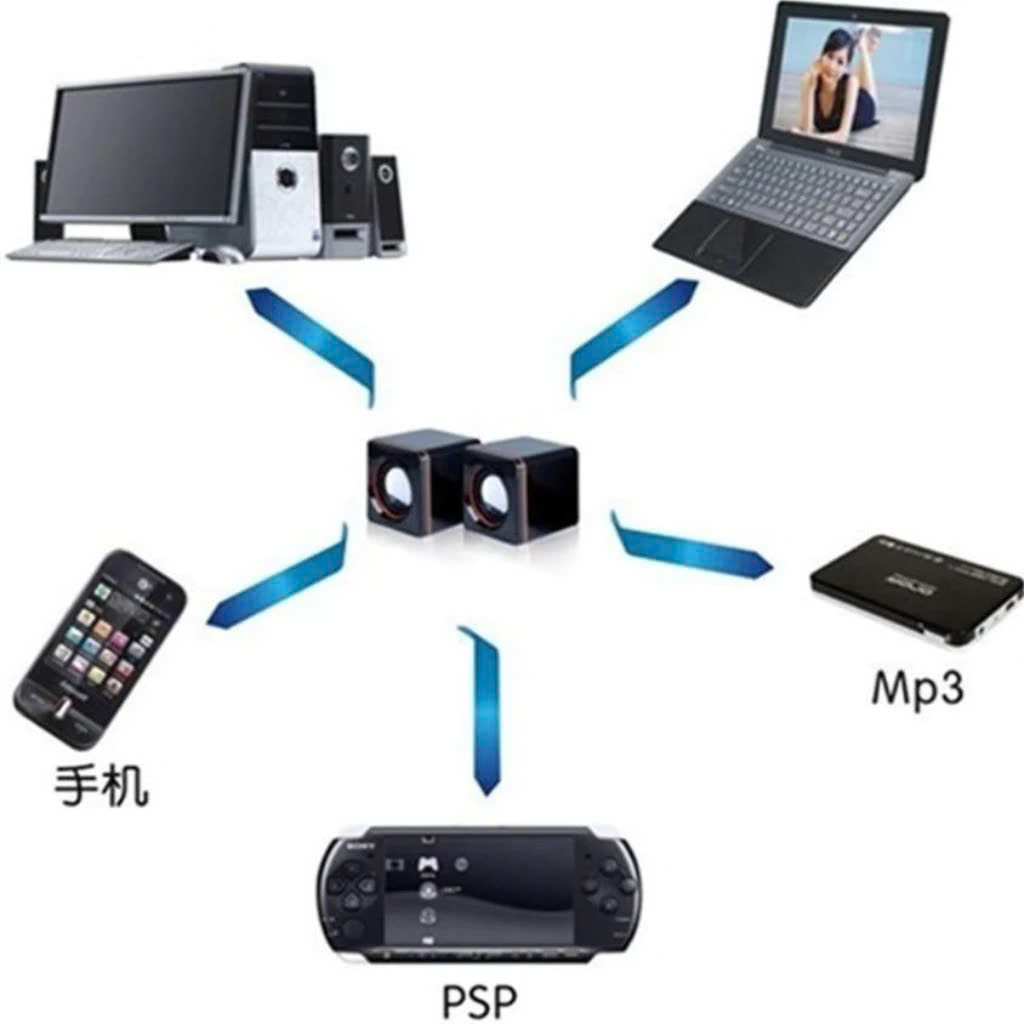 Loa vi tính để bàn cho laptop, pc, điện thoại MÀU ĐEN - Hàng Nhập Khẩu